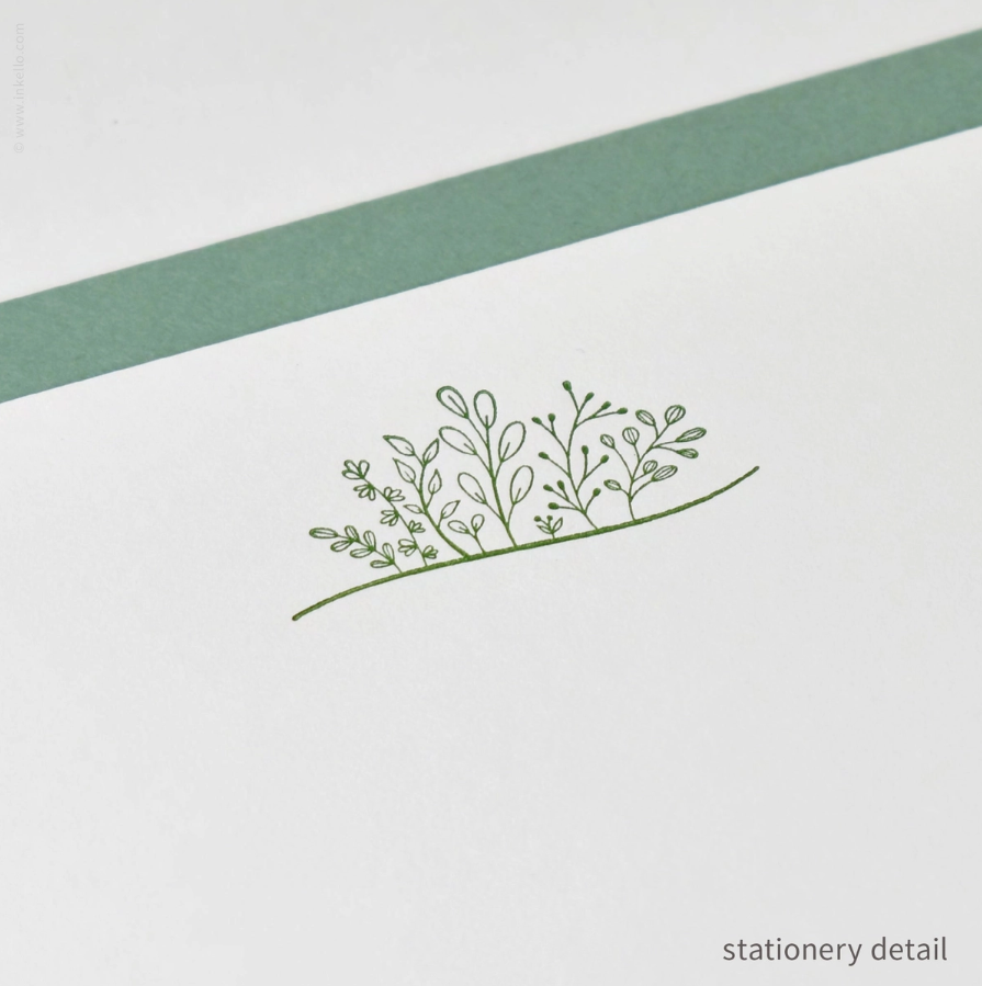 Stationery Set - Green Sprouts - Inkello Letterpress