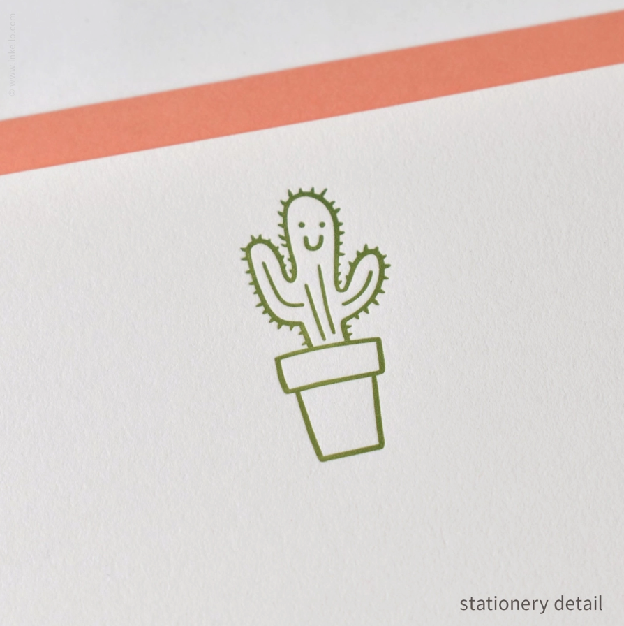 Stationery Set - Happy Cactus - Inkello Letterpress