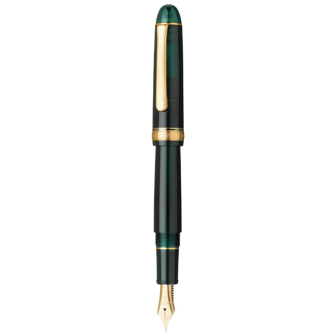 Platinum Century #3776 Lauren Green Gold Trim Fountain Pen