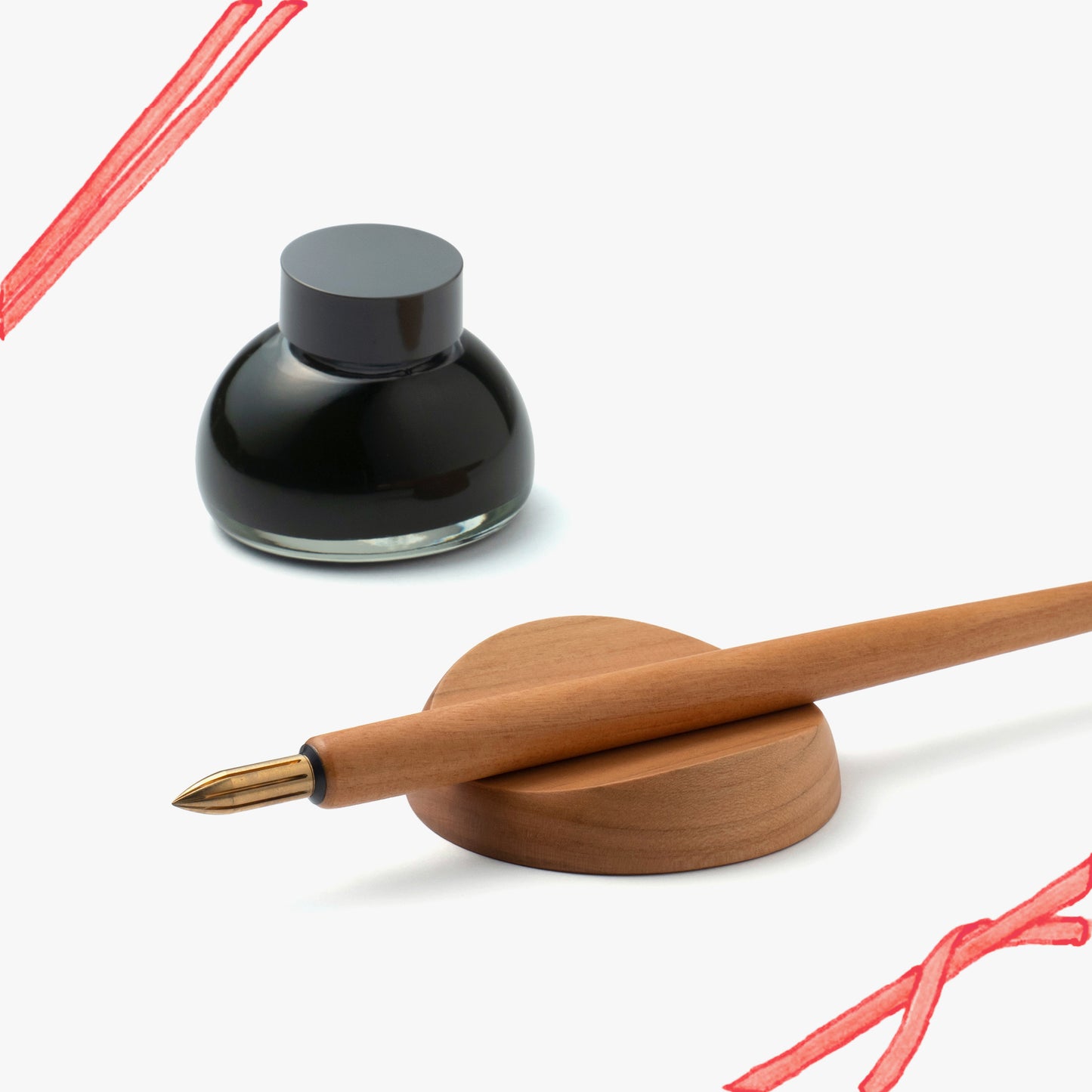 Brass Nib x Sakura Wood Gift Set (includes ink)