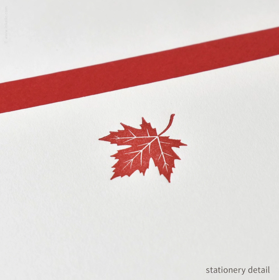 Stationery Set - Maple Leaf - Inkello Letterpress