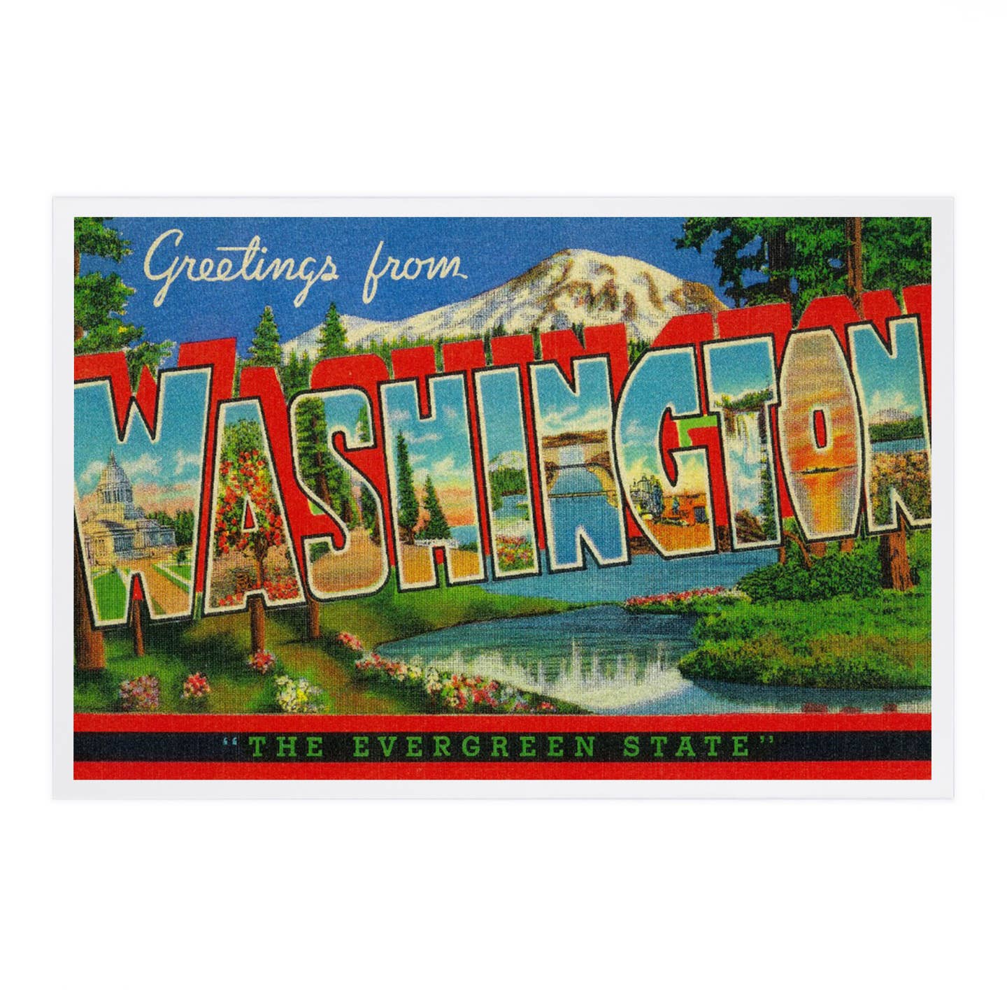 Washington Postcards - 4 Designs - Lantern Press