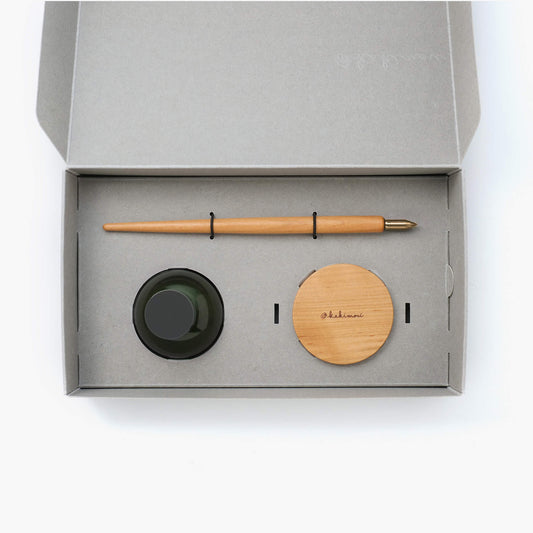 Brass Nib x Sakura Wood Gift Set (includes ink)