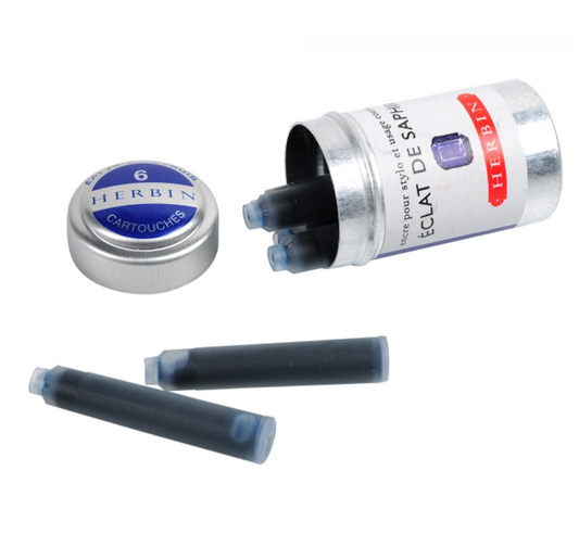 Herbin Fountain Pen Ink Cartridge Tin of 6